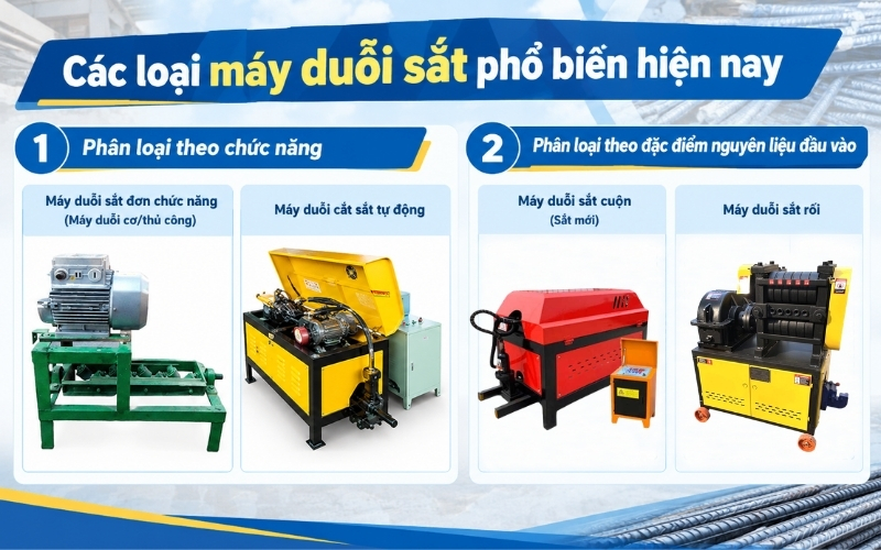Các loại máy duỗi sắt phổ biến hiện nay