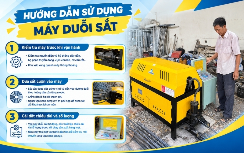 Hướng dẫn sử dụng và bảo dưỡng máy duỗi sắt