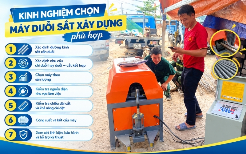 Kinh nghiệm chọn máy duỗi sắt xây dựng phù hợp