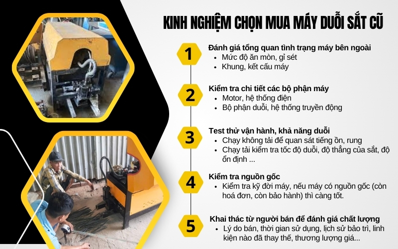 Kinh nghiệm chọn mua máy duỗi sắt cũ