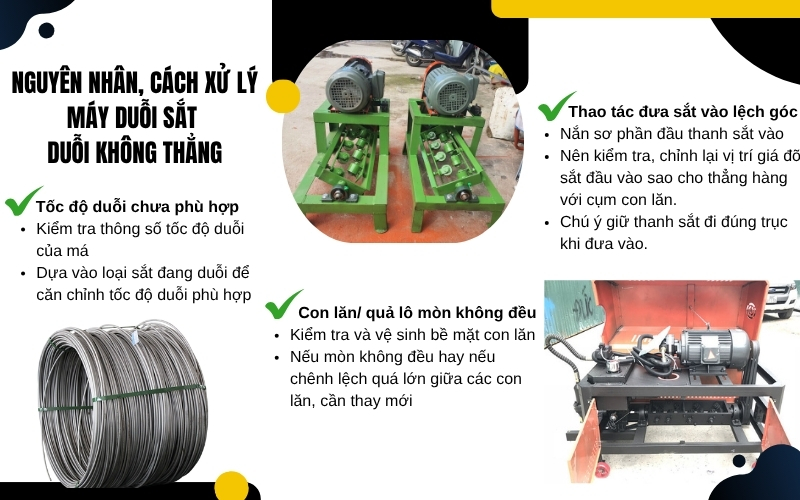 Nguyên nhân, cách xử lý khi máy duỗi sắt duỗi không thẳng