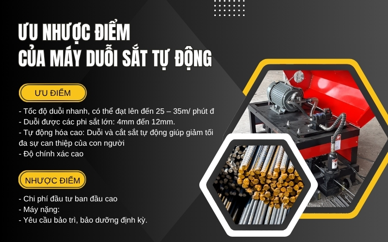 Ưu nhược điểm của máy duỗi sắt tự động