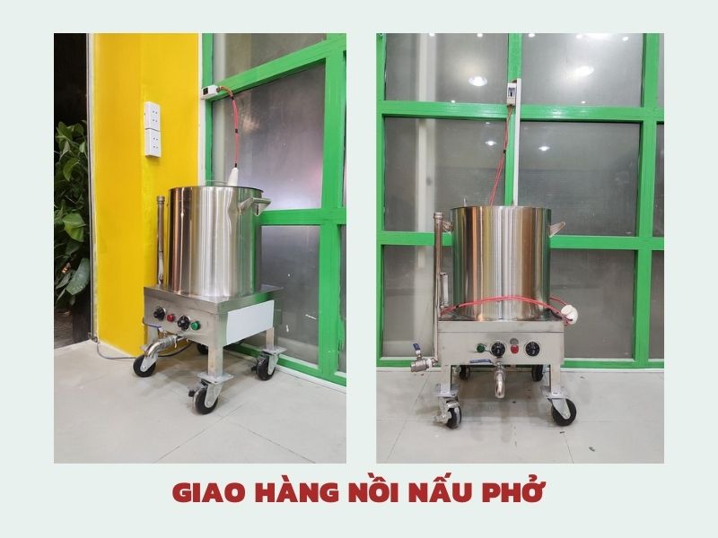Hình ảnh kỹ thuật giao nồi nấu phở DL40 cho khách hàng