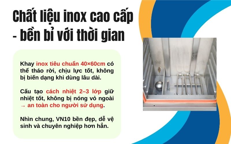 Chất liệu inox cao cấp - bền bỉ với thời gian
