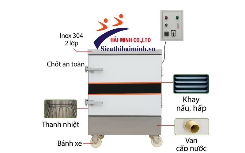 Tủ hấp giò 6 khay Việt Nam VN6-1