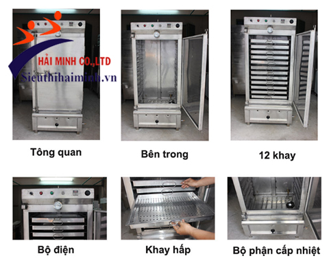 tủ hấp giò chả 12 khay