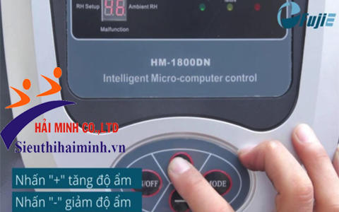 Cách điều chỉnh độ ẩm trên bảng điều khiển của máy hút ẩm HM-1800DN