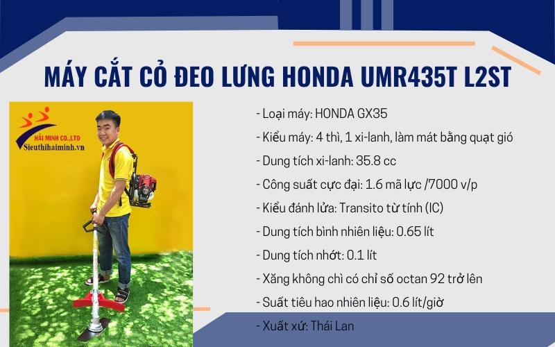 Thông số kỹ thuật của Máy cắt cỏ đeo lưng Honda UMR435T L2ST