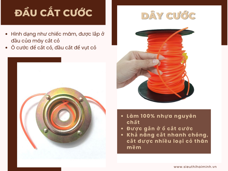 Đầu cắt cước, dây cước máy cắt cỏ