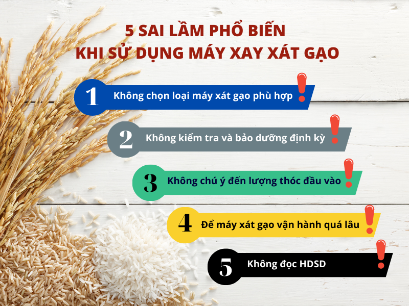 5 sai lầm phổ biến khi sử dụng máy xay xát gạo