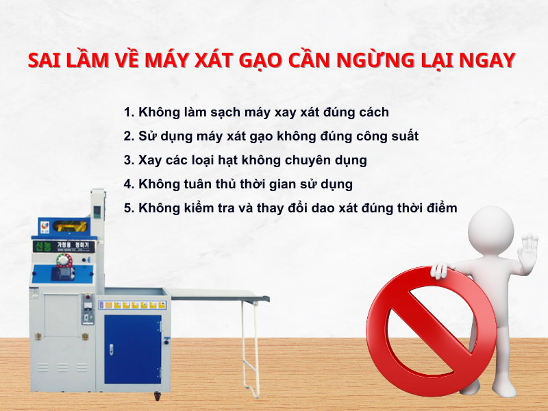 sai lầm về máy xát gạo cần ngừng lại ngay