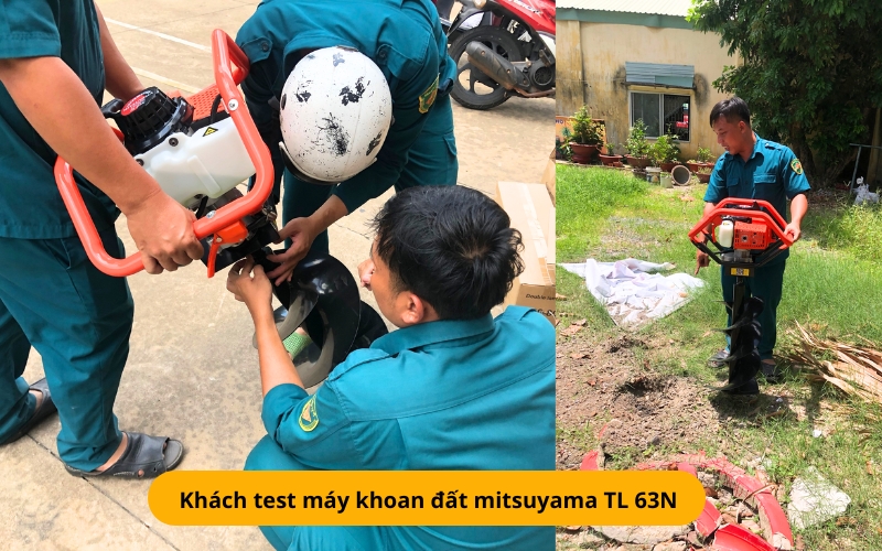 Bàn giao máy khoan đất cho khách