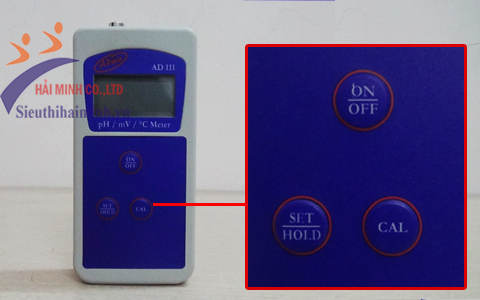 phím chức năng máy đo pH, mV và nhiệt độ cầm tay AD 111