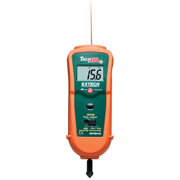 Photo - Máy đo tốc độ vòng quay tiếp xúc và laser tích hợp đo nhiệt độ hồng ngoại Extech RPM10