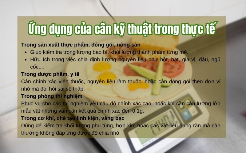 Ứng dụng của cân kỹ thuật trong thực tế