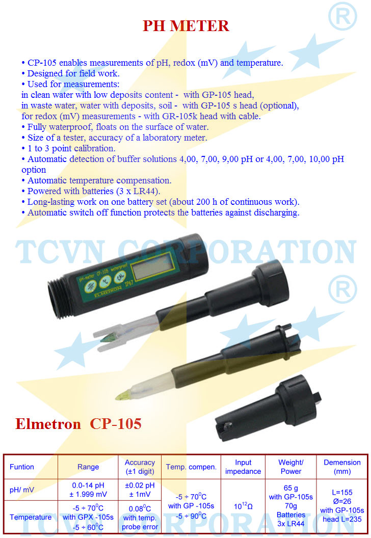máy đo pH Elmetron CP-105