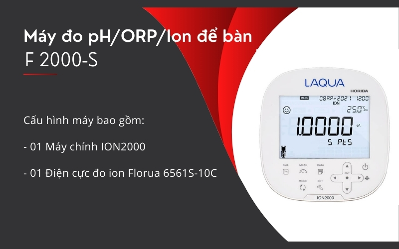Máy đo pH/ORP/Ion để bàn F 2000-S