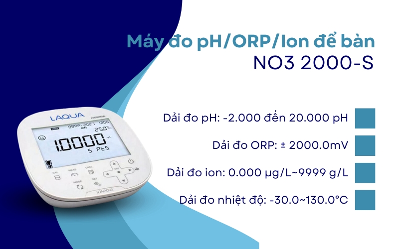 Máy đo pH/ORP/Ion để bàn NO3 2000-S