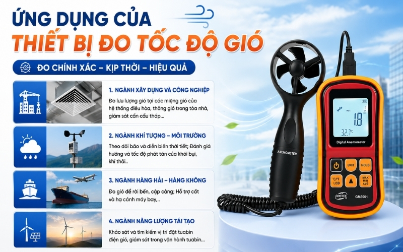 Ứng dụng của thiết bị đo tốc độ gió