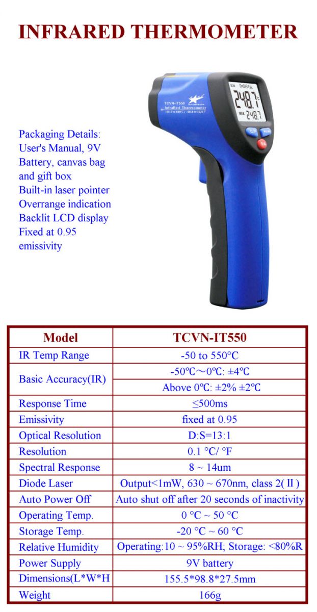 Máy đo nhiệt độ hồng ngoại TCVN-IT550