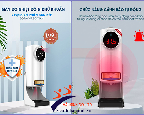 Máy rửa tay tích hợp đo thân nhiệt V19Pro-VN(Dual)