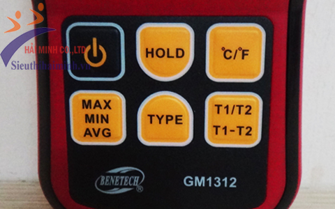 phím chức năng máy đo nhiệt độ tiếp xúc Benetech GM1312