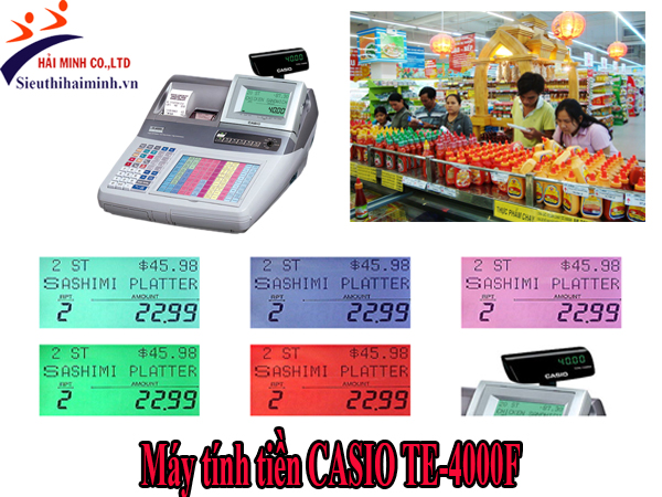 Máy tính tiền CASIO TE-4000F chất lượng có màn hình LCD Máy tính tiền CASIO TE-4000F chất lượng có màn hình LCD