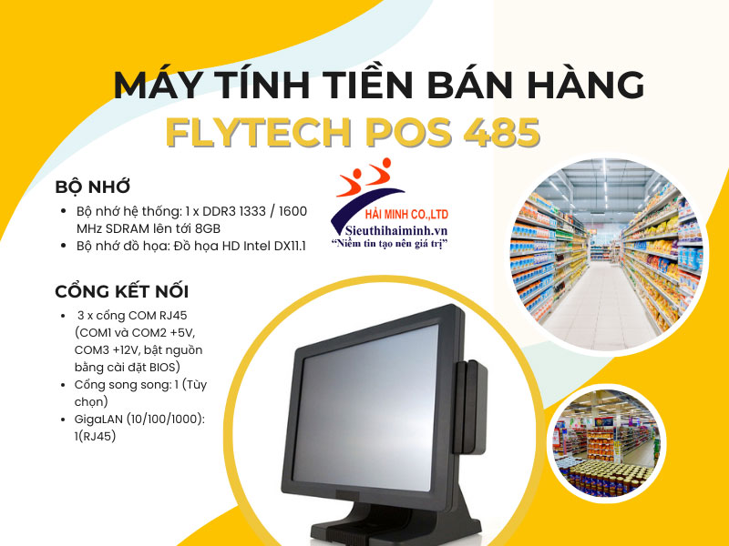 Máy tính tiền bán hàng FLYTECH POS 485