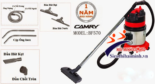 Máy hút bụi Inox Camry BF – 500 (15 lít)