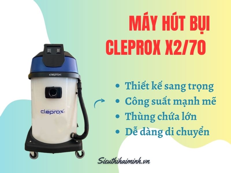Máy hút bụi khô và ướt thùng nhựa CleproX X2/70