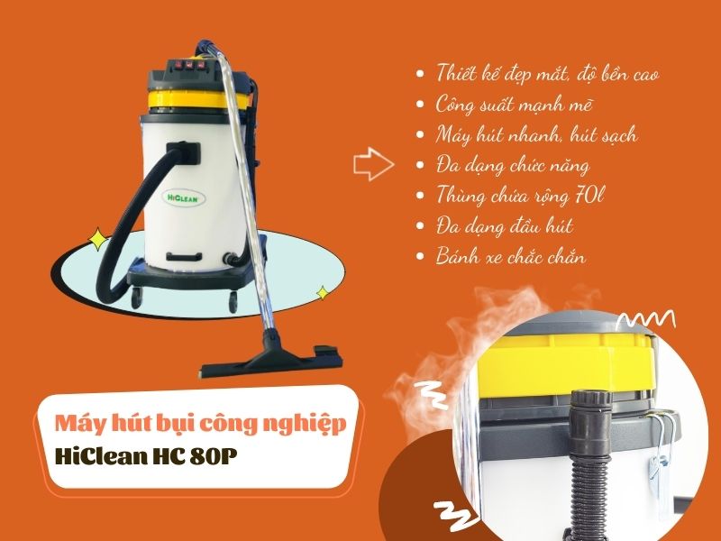 Máy hút bụi công nghiệp HiClean HC 80P