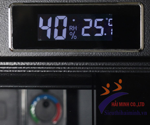 Tủ chống ẩm FujiE DHC100 hiển thị nhiệt độ độ ẩm