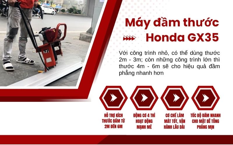Máy đầm thước Honda GX35