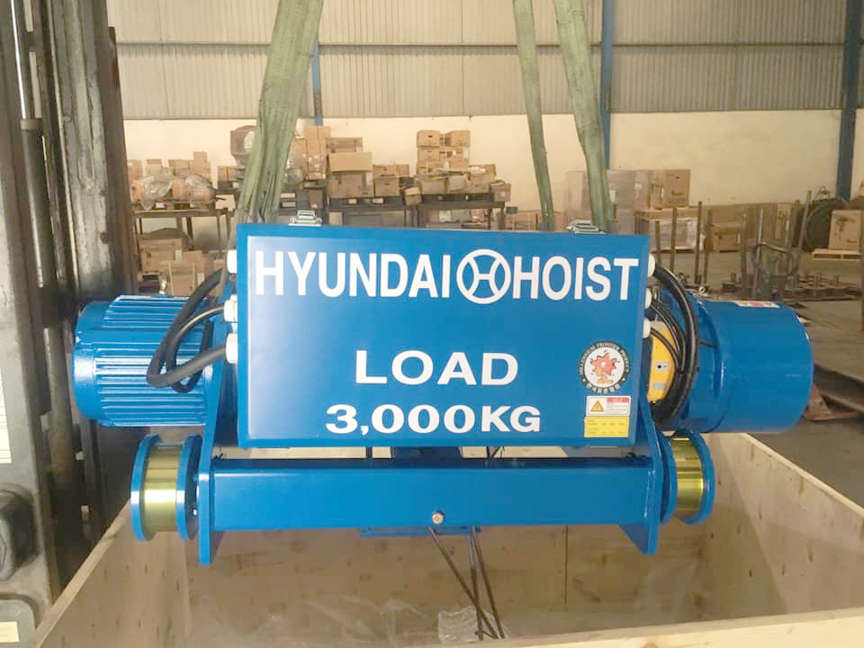 Pa lăng cáp điện Hyundai H3D 3 tấn dầm đôi