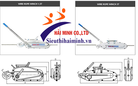 Cấu tạo Tời kéo cáp DW15 và DW23