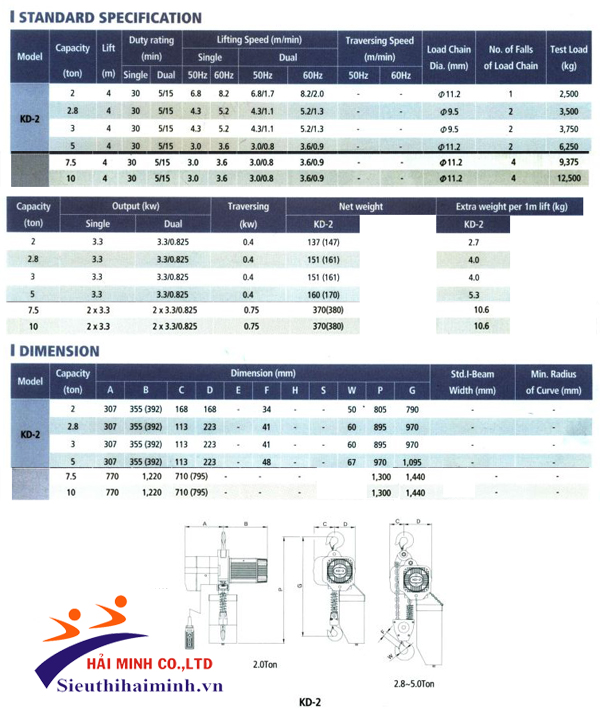 pa lang xich dien co dinh Kukdong KD-2