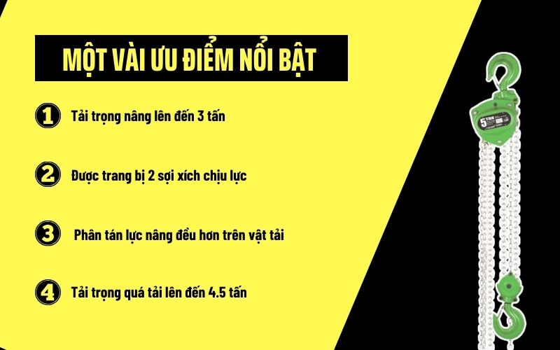 Một vài ưu điểm nổi bật của Palang xích kéo tay Yamado VC 3 Tấn x 3M