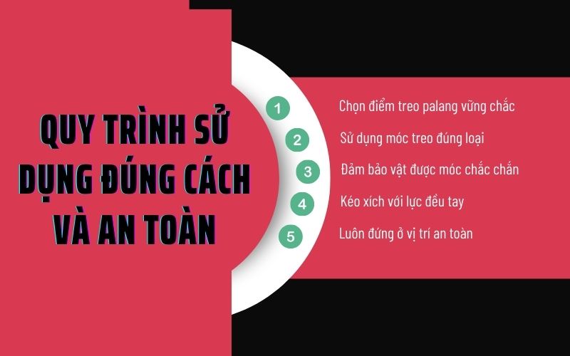 Quy trình sử dụng palang Yamado VC 2 Tấn x 3M đúng cách và an toàn