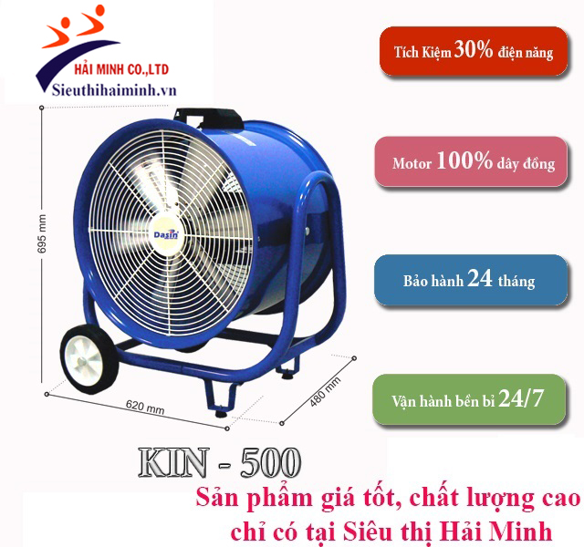 Quạt hút gió công nghiệp Dasin KIN - 500 chính hãng