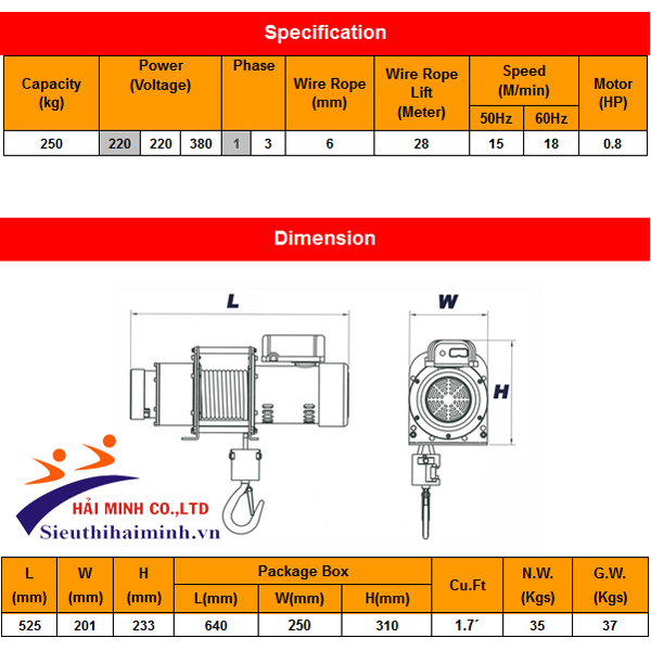 Tời cáp mặt đất STRONG DU-204