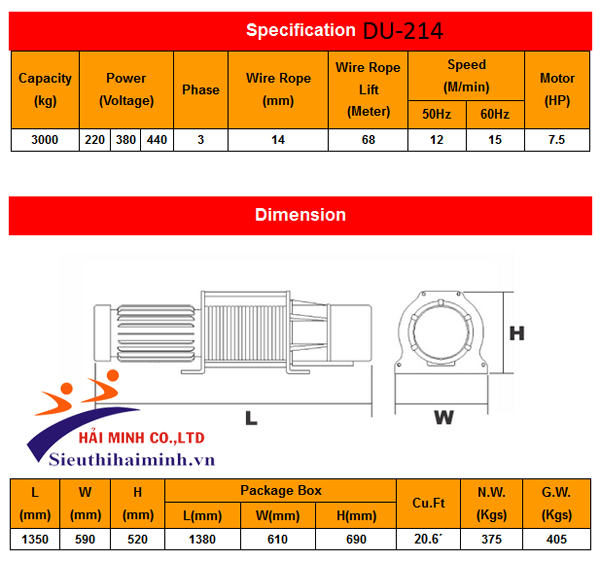 Tời cáp mặt đất STRONG DU-214