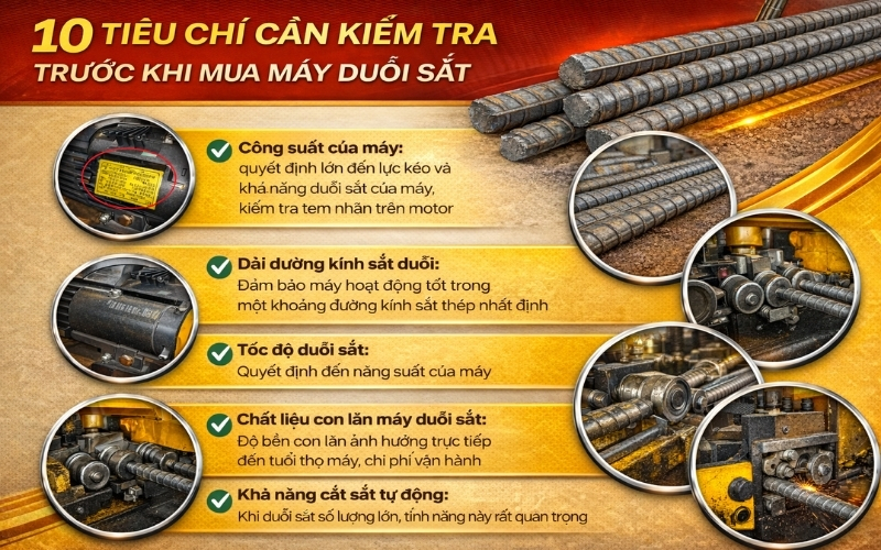 10 tiêu chí cần kiểm tra  trước khi mua máy duỗi sắt