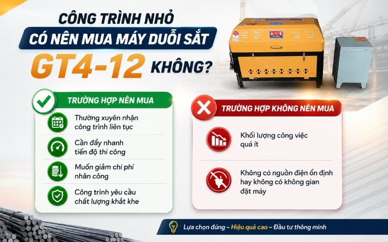Công trình nhỏ có nên mua máy duỗi sắt GT4-12 không