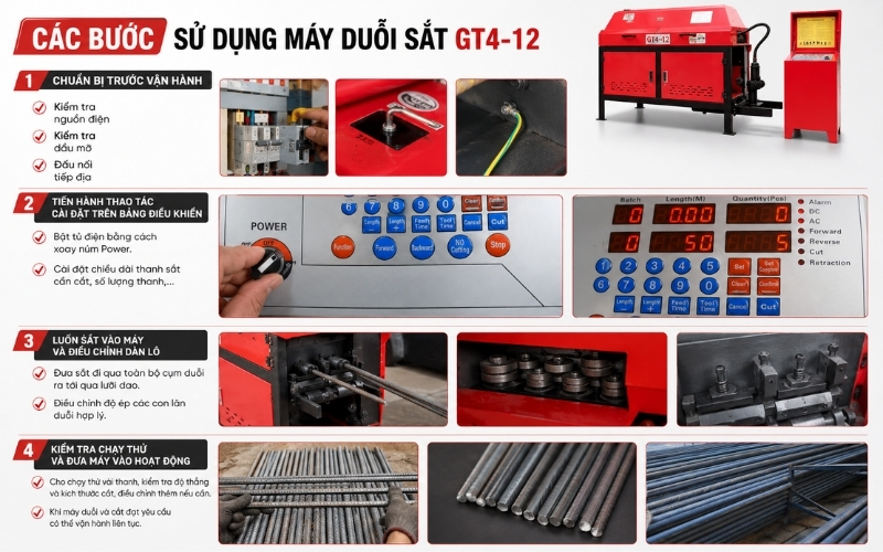 Hướng dẫn cách sử dụng máy duỗi sắt GT4-12