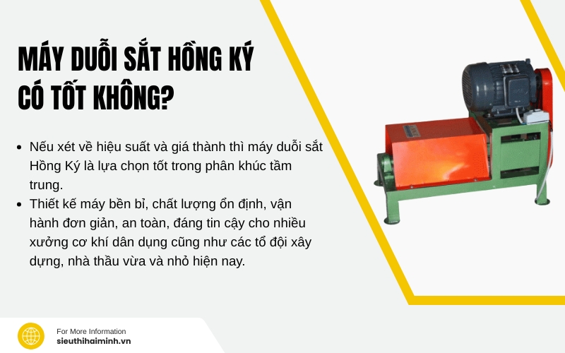 Máy duỗi sắt Hồng Ký có tốt không