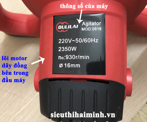 máy khuấy sơn HM-210 phần thông số ở đầu máy