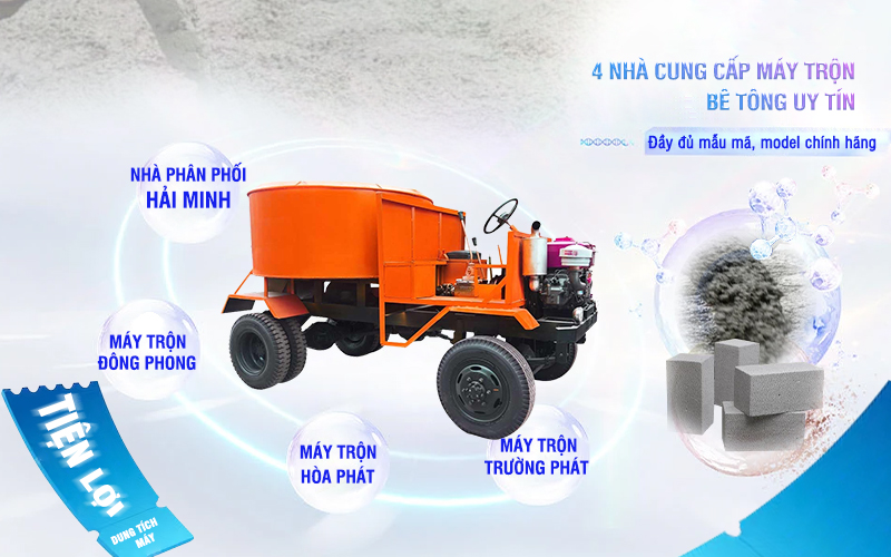 Bật mí 4 đơn vị cung cấp máy trộn xi măng uy tín