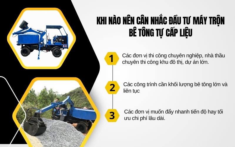 Khi nào nên cân nhắc đầu tư máy trộn bê tông tự cấp liệu