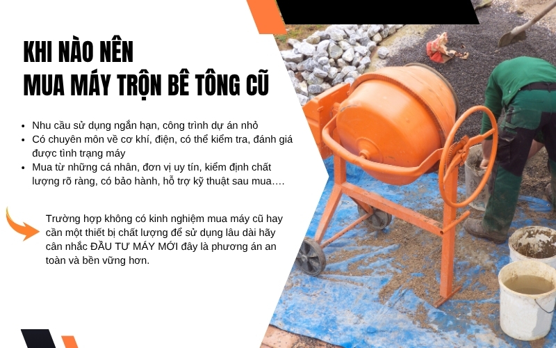 Khi nào nên mua máy trộn bê tông cũ