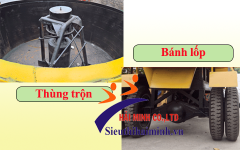 Các bộ phận cấu tạo nên máy trộn bê tông 12 bao phanh lốc kế HM 40-12